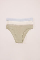 Womensecret Pack de 3 panties clásica de algodón acanalado blanco