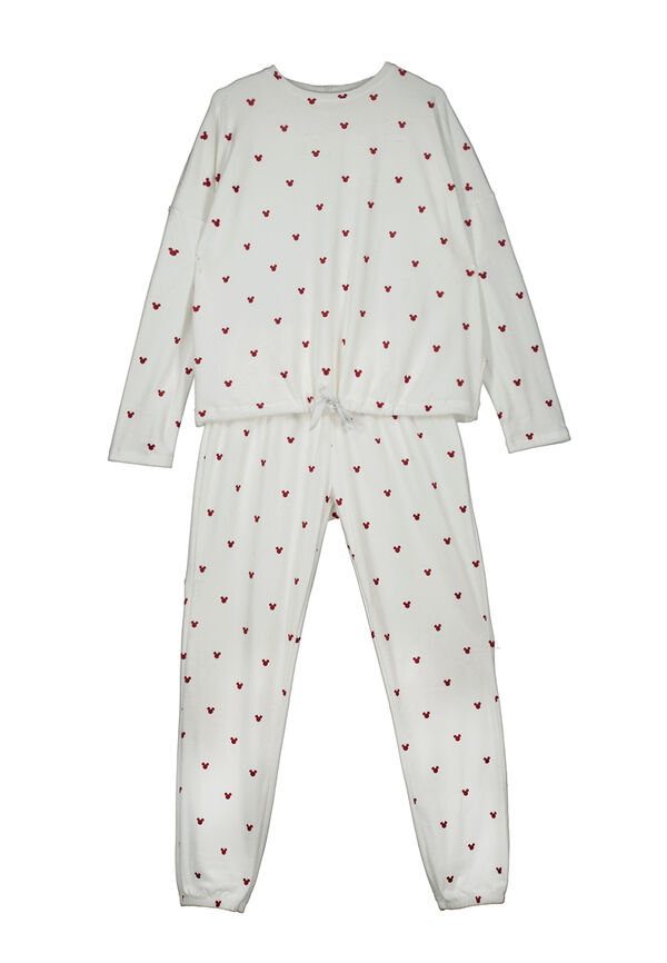 Womensecret Pijama terciopelo Mickey Mouse blanco