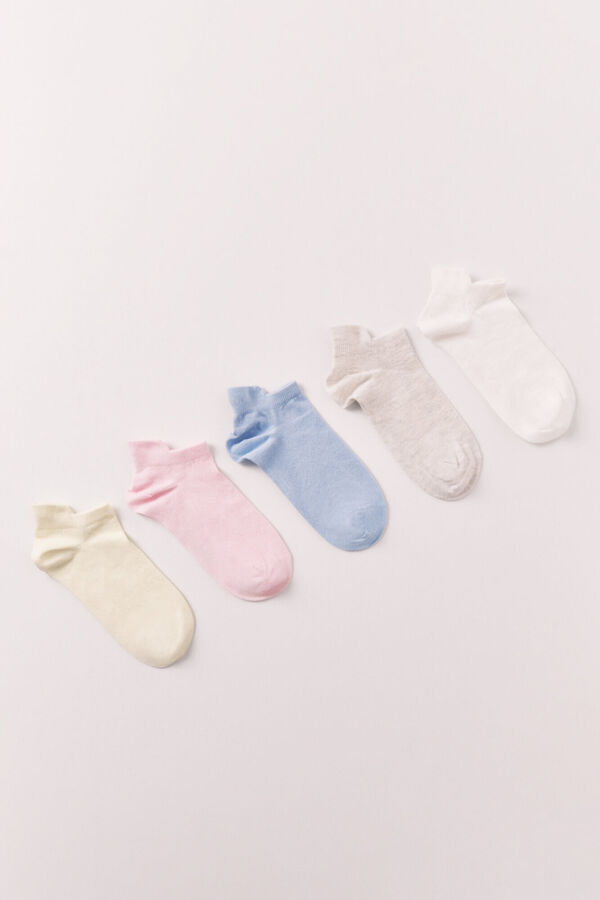 Women'secret Paquete de 5 calcetines deportivos cortos variados estampado
