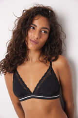 Womensecret NATURAL Brasier triangular microfibra encaje negro negro