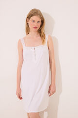 Womensecret Camisón corto "premamá" de encaje blanco marfil