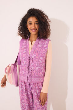 Womensecret Chaleco acolchado morado con estampado floral estampado