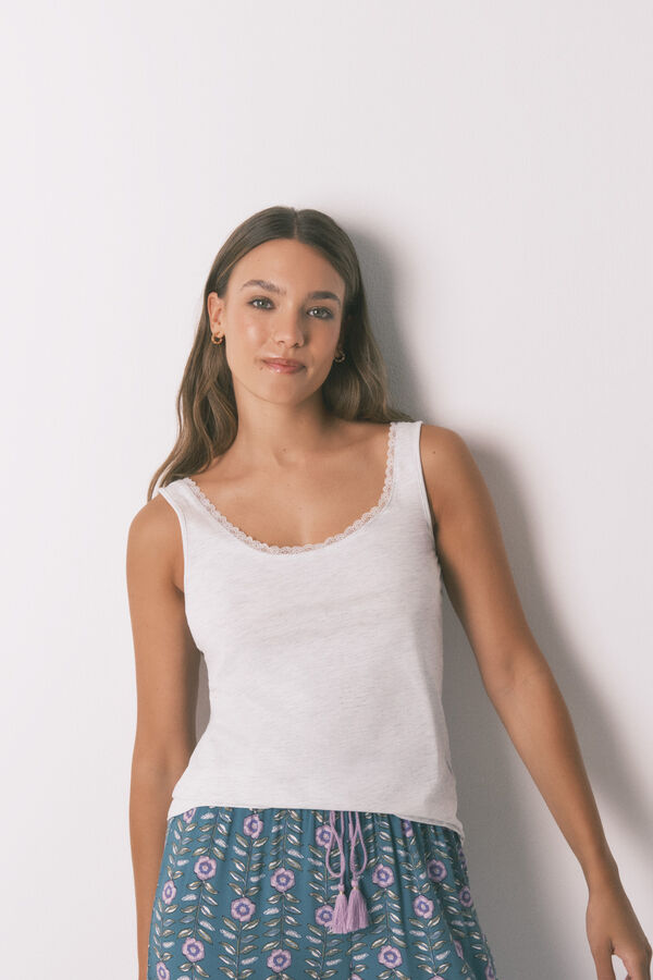 Women'secret Playera de tirantes gris  gris