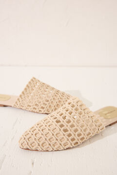 Womensecret Sandalia mule trenzado beige café