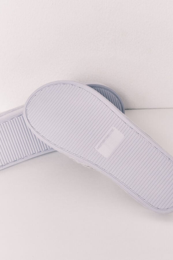 Women'secret Pantuflas gris y violeta verde