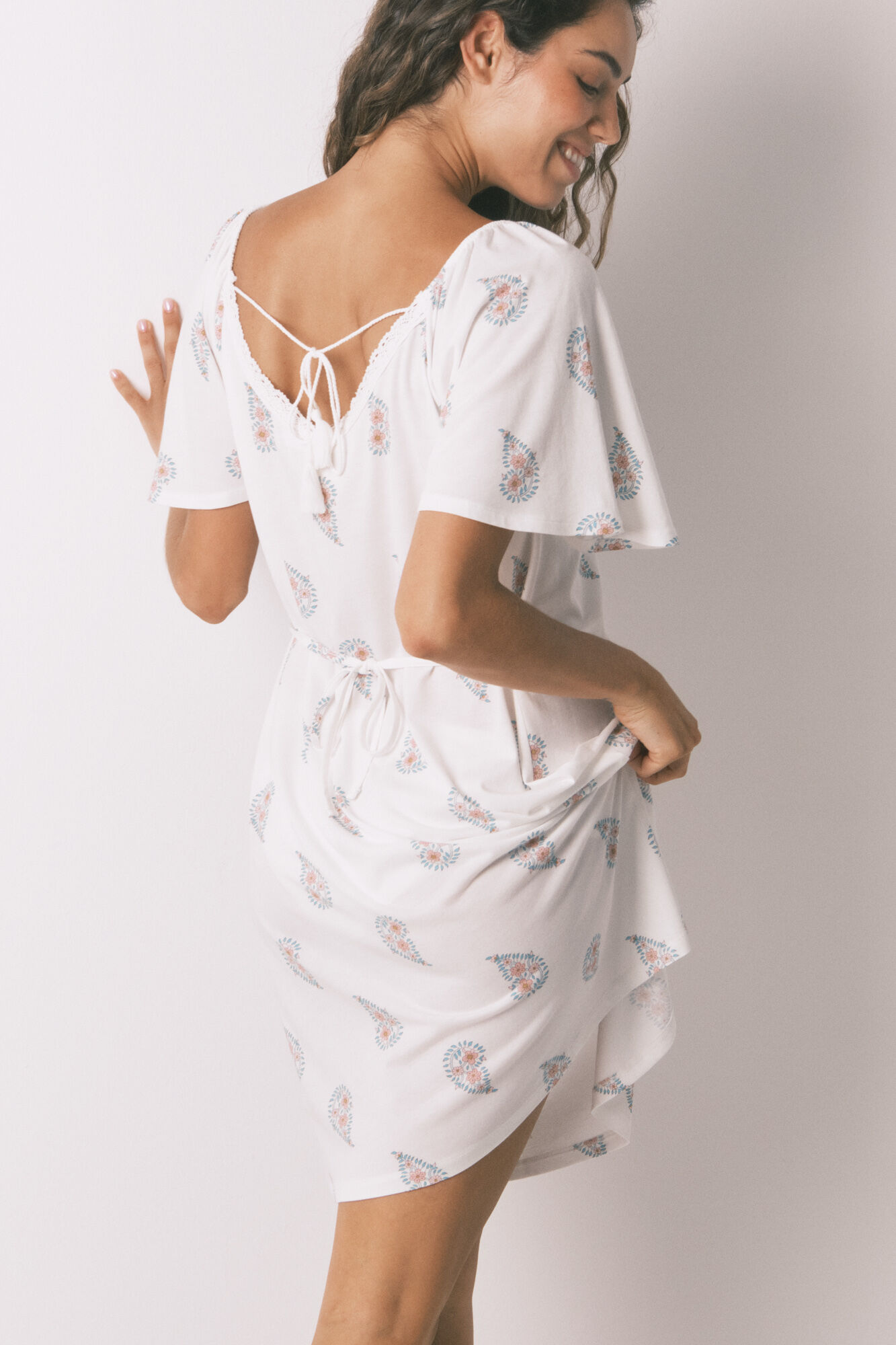 Women'secret Camis&oacute;n midi de algod&oacute;n con estampado floral " premam&aacute; "