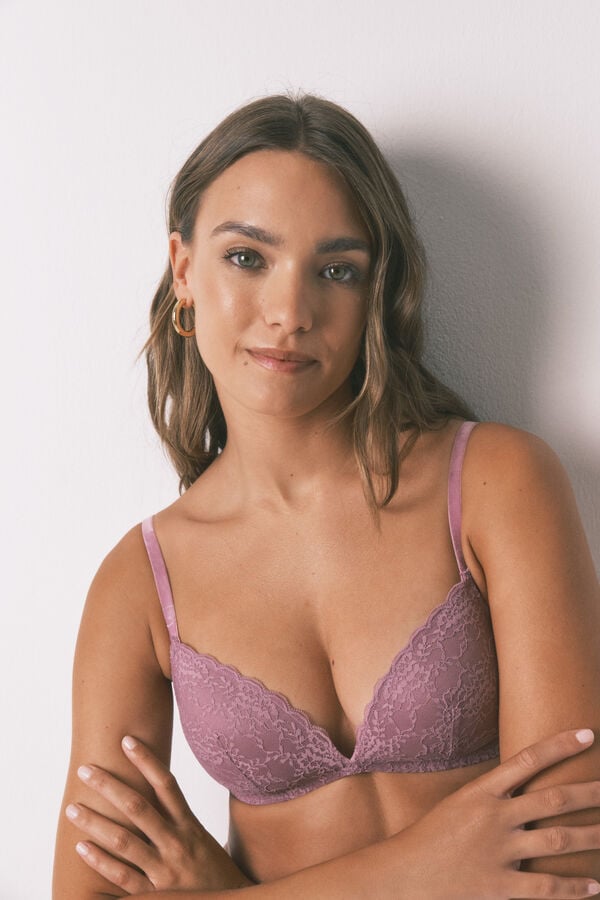 Women'secret LOVELY brasier triangular de encaje rosa rosa