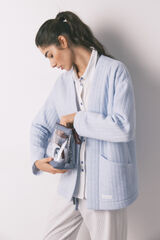 Women'secret Bata corta acolchada azul estampado