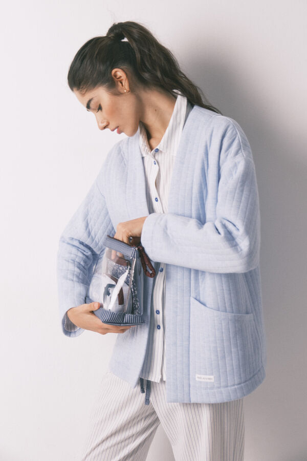 Women'secret Bata corta acolchada azul estampado