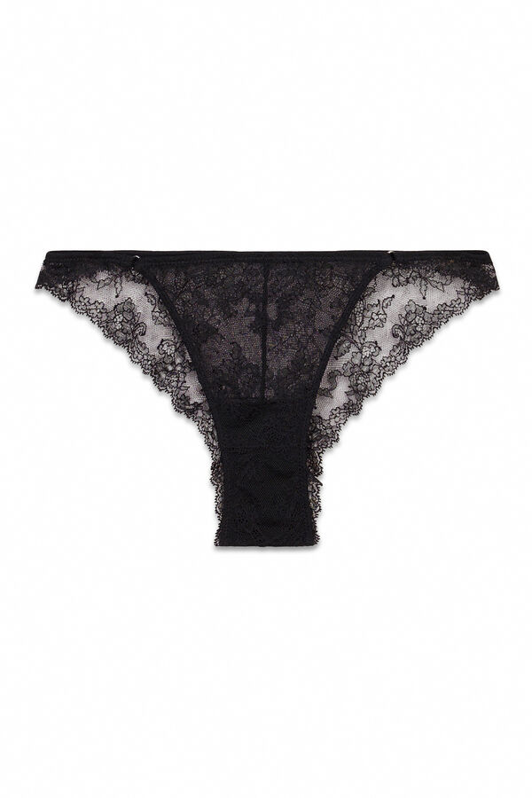 Women'secret Panty brasile&ntilde;o de encaje negro negro