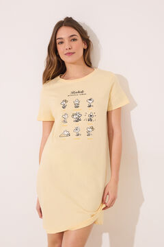 Womensecret Camisón corto de Snoopy amarillo