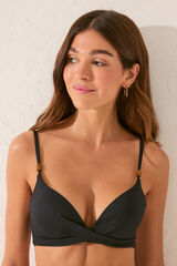 Womensecret Top bikini push up cruzado negro negro