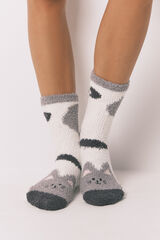 Womensecret Calcetines largos de gato gris  gris