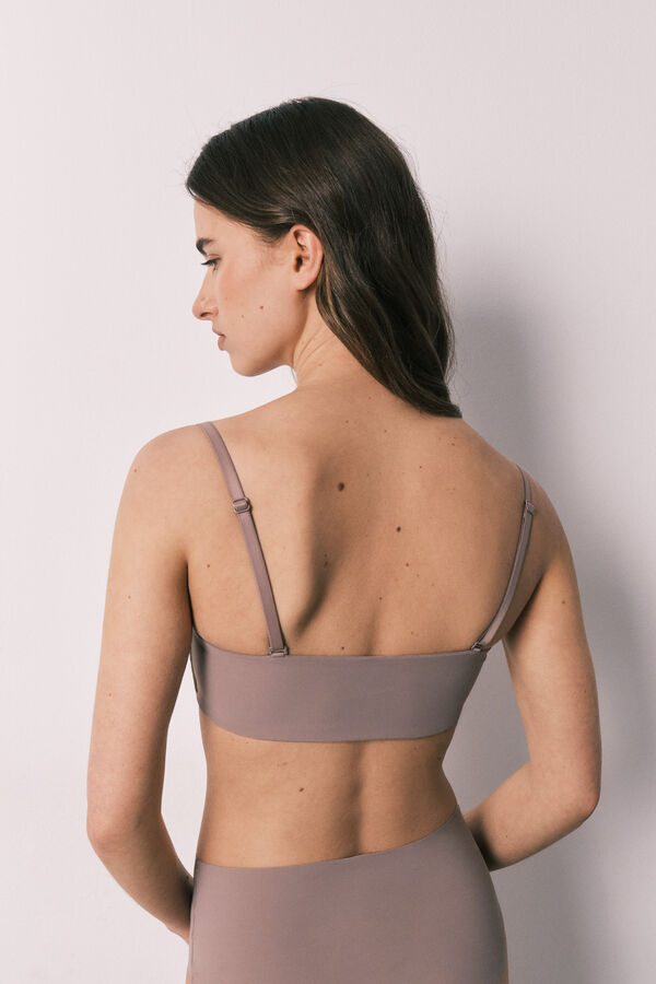 Women'secret Brasier bandeau sin costuras marr&oacute;n caf&eacute;
