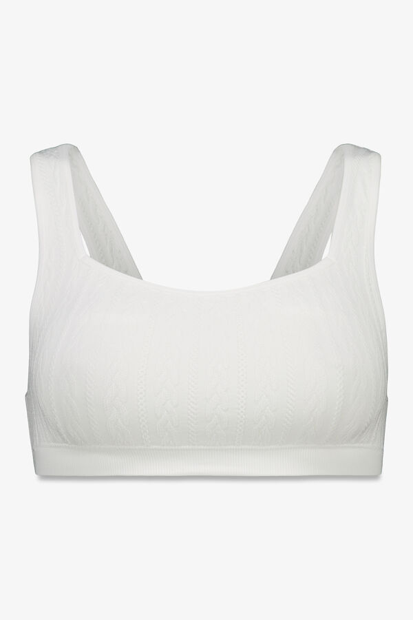 Women'secret Brasier top seamless tricot blanco marfil