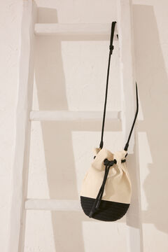 Womensecret Bolsa mediana canva y cuerda café