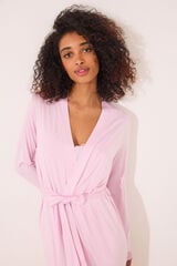 Womensecret Bata midi de viscosa rosa rosa