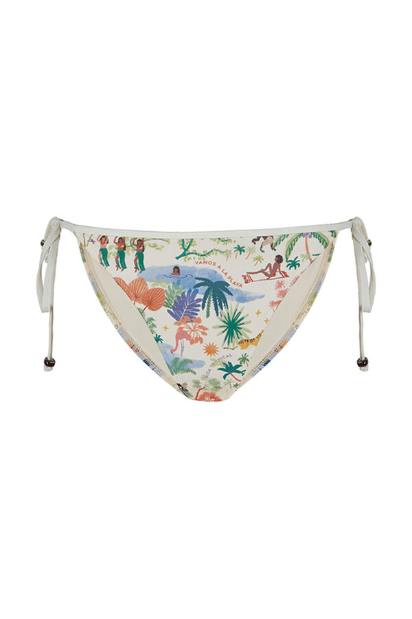 Womensecret Panty de bikini clásica con paisaje tropical  estampado