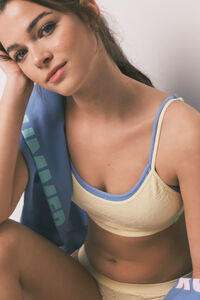 HI&BYE Brasier top sin costuras floral amarillo