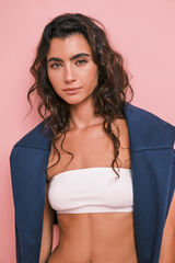HI&BYE Brasier top bandeau blanco marfil