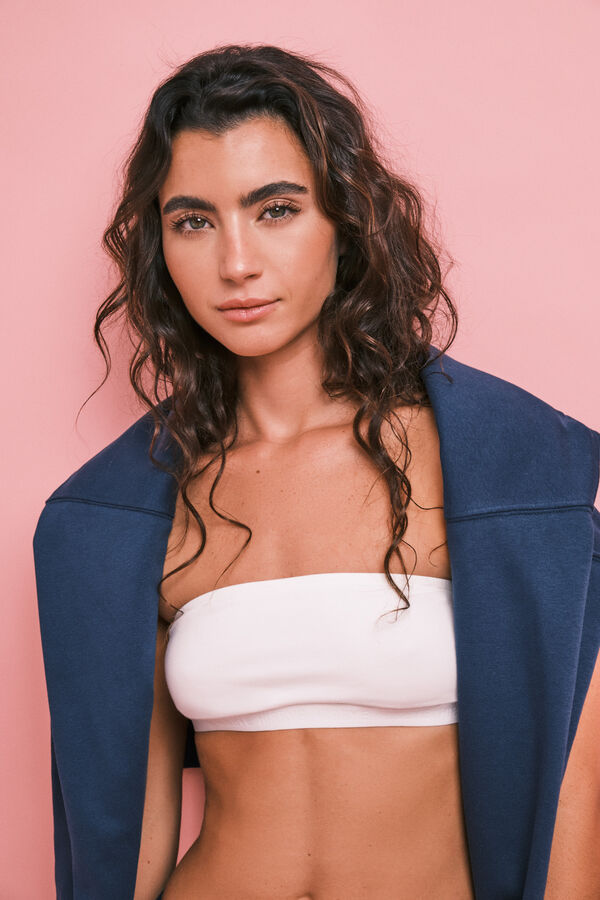 HI&BYE Brasier top bandeau blanco marfil