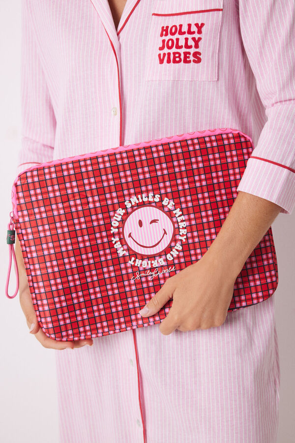 Womensecret Funda laptop neopreno cuadros Smiley estampado