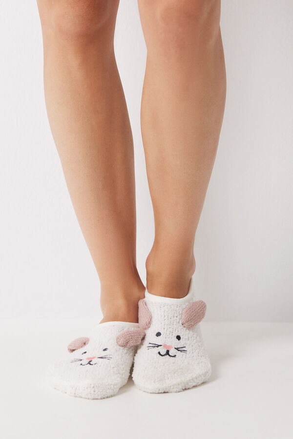 Womensecret Calcetines invisibles pelo conejo  blanco