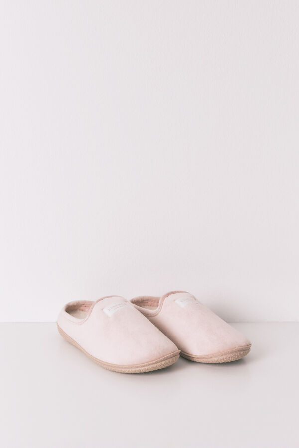 Womensecret Pantuflas para casa de velour rosa rosa