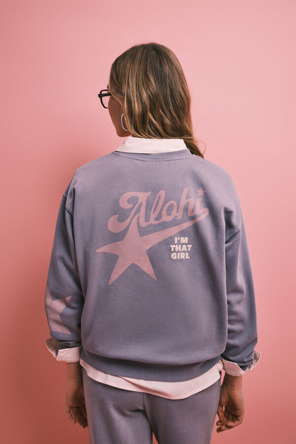 HI&BYE Sudadera de felpa de algod&oacute;n gris gris