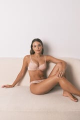 Women'secret Clásica y BEAUTIFUL brasier de encaje rosa rosa