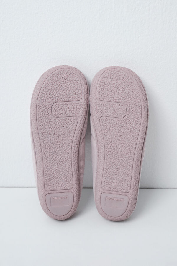 Women'secret Zapatillas de casa de suela acolchada rosa rosa