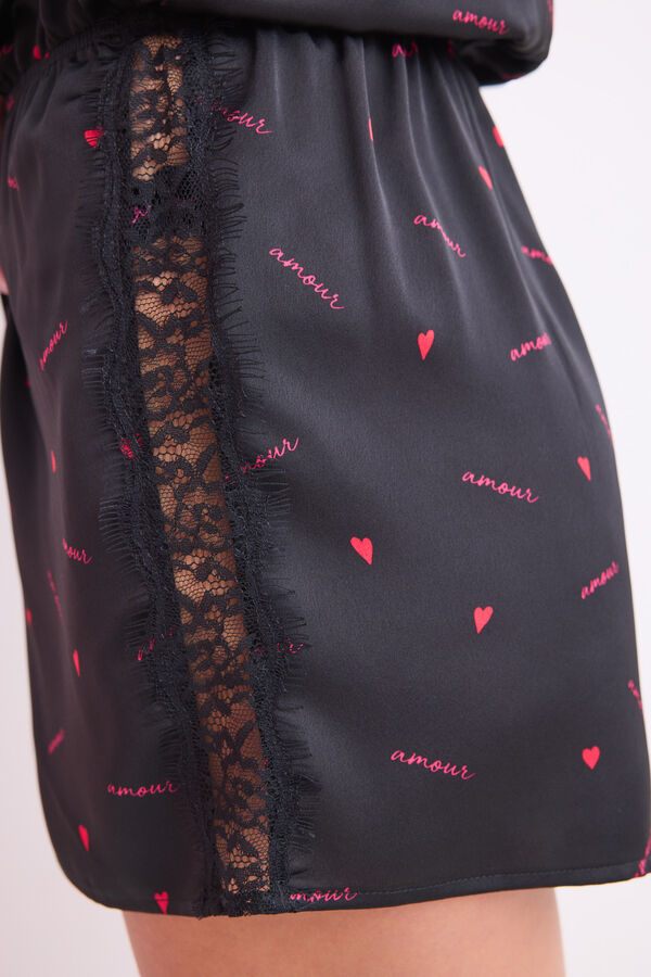 Womensecret Jumper satén negro estampado  negro