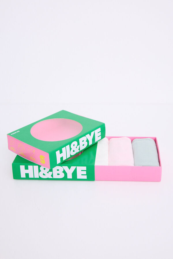Womensecret Pack 3 bragas brasileñas blanco, rosa, verde blanco