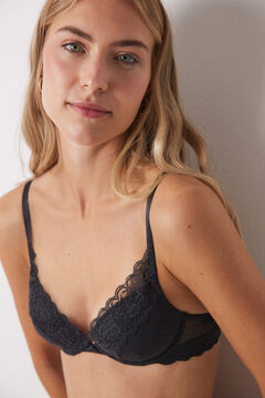 Womensecret BEAUTIFUL brasier clásico relleno tul plumetí gris gris