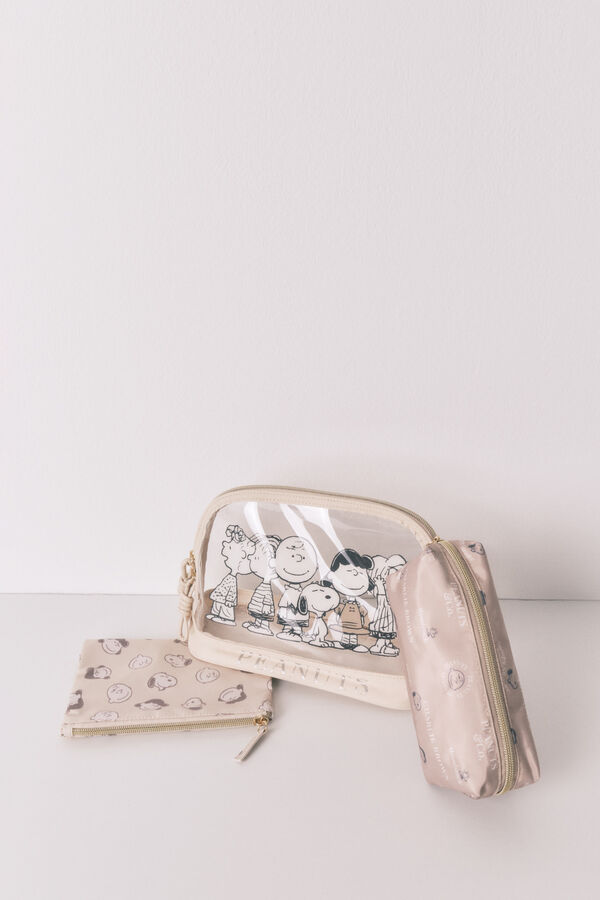 Women'secret Pack de 3 neceseres con estampado de Snoopy café