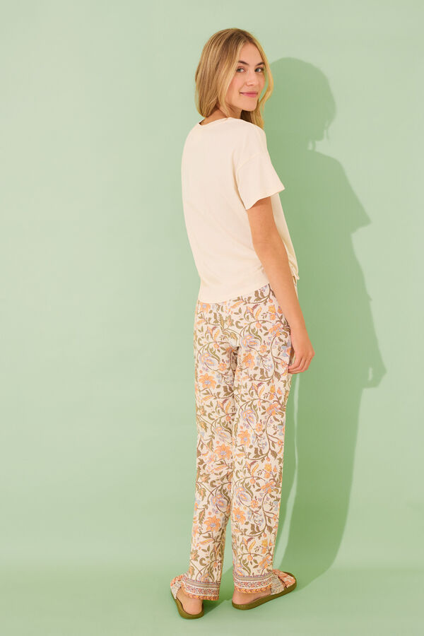 Womensecret Pijama larga de Lilo y Stitch marfil