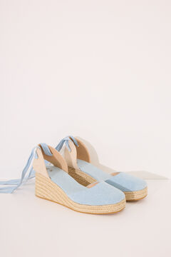 Womensecret Chanclas de plataforma de esparto azul azul