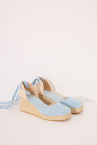 Womensecret Chanclas de plataforma de esparto azul azul