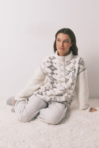 Women'secret Pijama larga largo de Snoopy de borrego y forro polar 