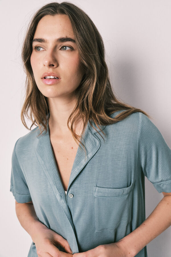 Women'secret Pijama camisera Capri tacto suave azul azul