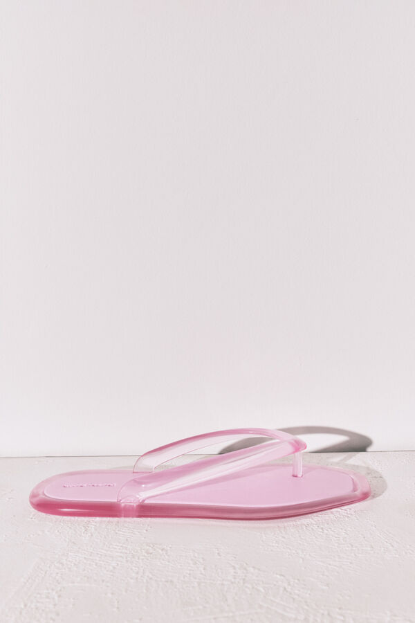 Women'secret Chanclas de dedo efecto trasl&uacute;cido rosa rosa