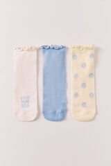Women'secret Pack 3 calcetines cortos estampados de soles variados estampado