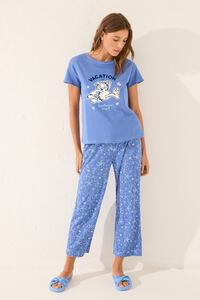 Womensecret Pijama capri azul marino azul