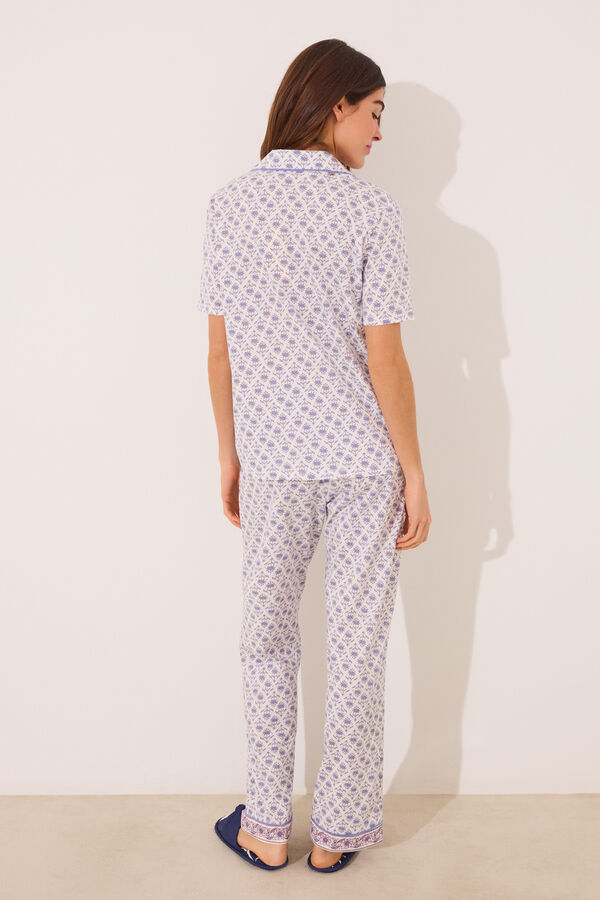 Womensecret Pijama camisera 100% algodón color marfil marfil