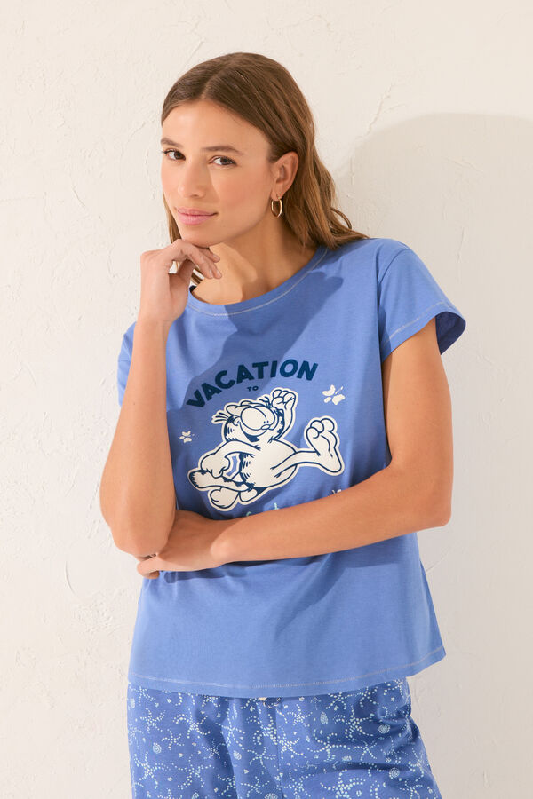 Womensecret Pijama capri azul marino azul
