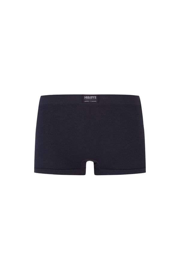 HI&BYE Panty b&oacute;xer seamless acanalado logo azul marino azul