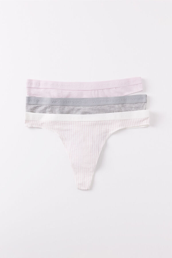 Womensecret Pack 3 tangas algodón logo estampado