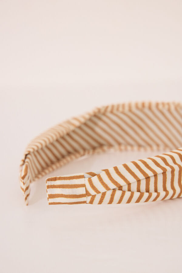Womensecret Diadema estampada con rayas amarillas amarillo