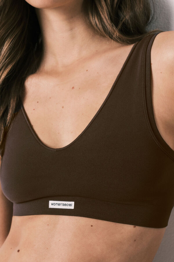 Women'secret Top halter sin costuras caf&eacute; caf&eacute;