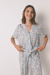 Womensecret Pijama camisera largo con estampado floral verde verde